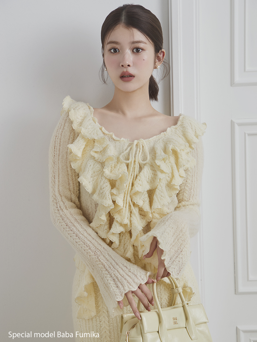 ラッフルデザインニットプルオーバー(ニット)｜トップス｜SNIDEL