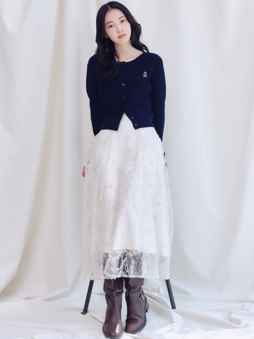 リボンベアニットカーディガン(カーディガン)｜トップス｜SNIDEL