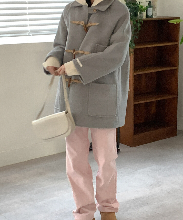 ハンドメイドクラシックトグルボタンウールハーフコート｜コート｜韓国