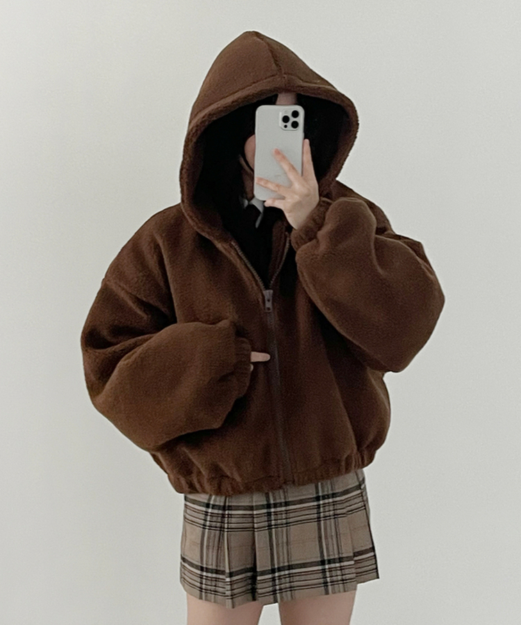 もこもこパーカージップアップ｜ジャンパー｜韓国ファッション通販 SONA