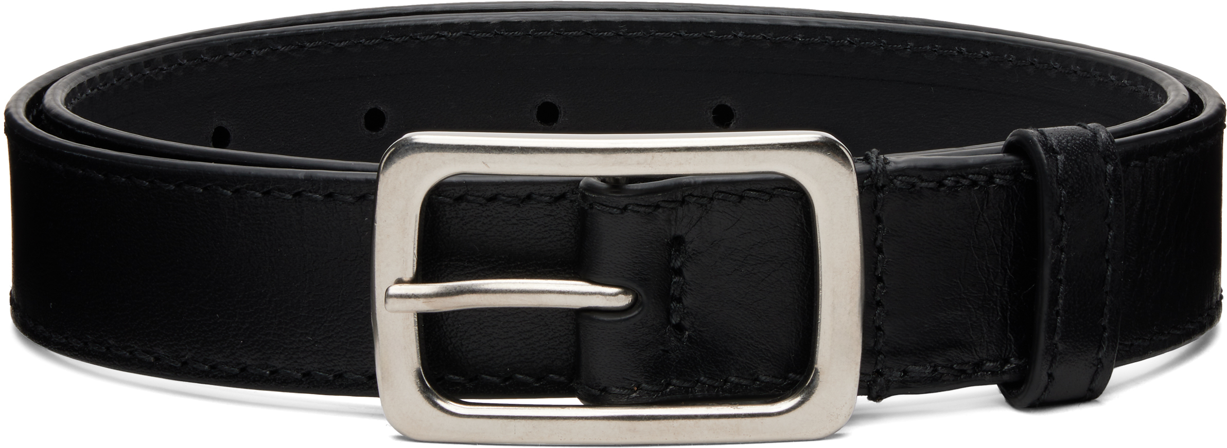 Dries Van Noten: ブラック レザーベルト | SSENSE 日本