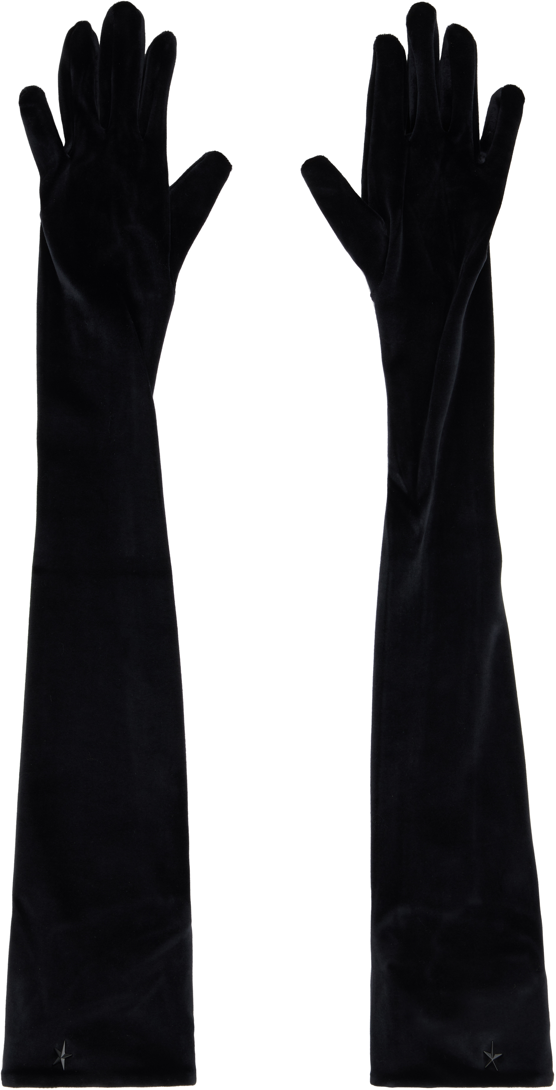 Black Velour Gloves by Mugler on Sale