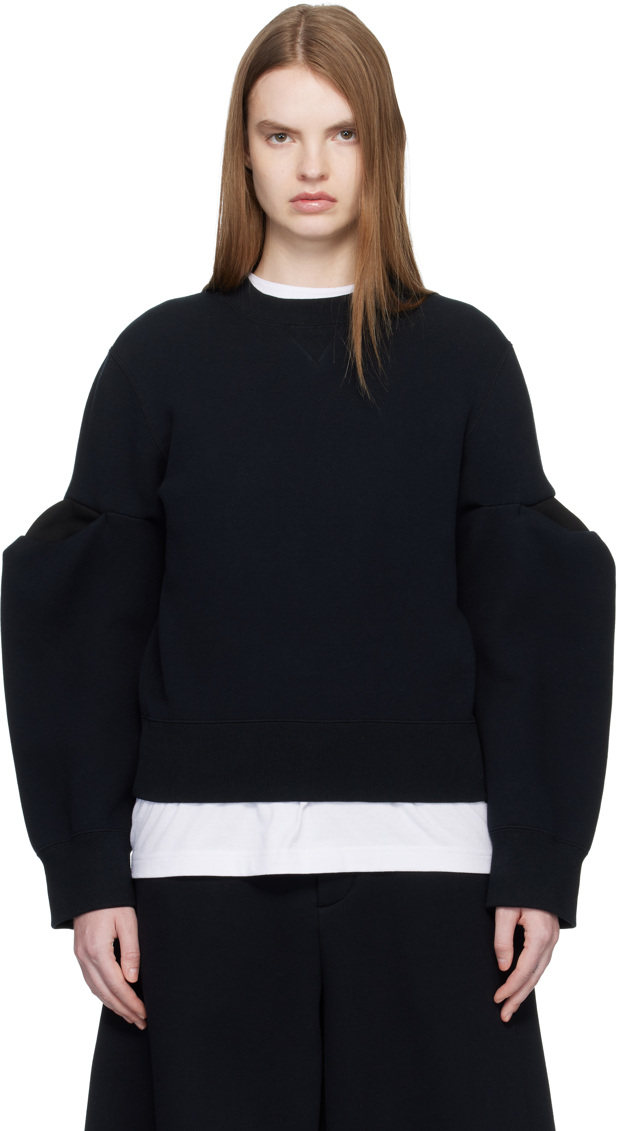 sacai: Black Sponge Sweat Pullover Sweatshirt | SSENSE