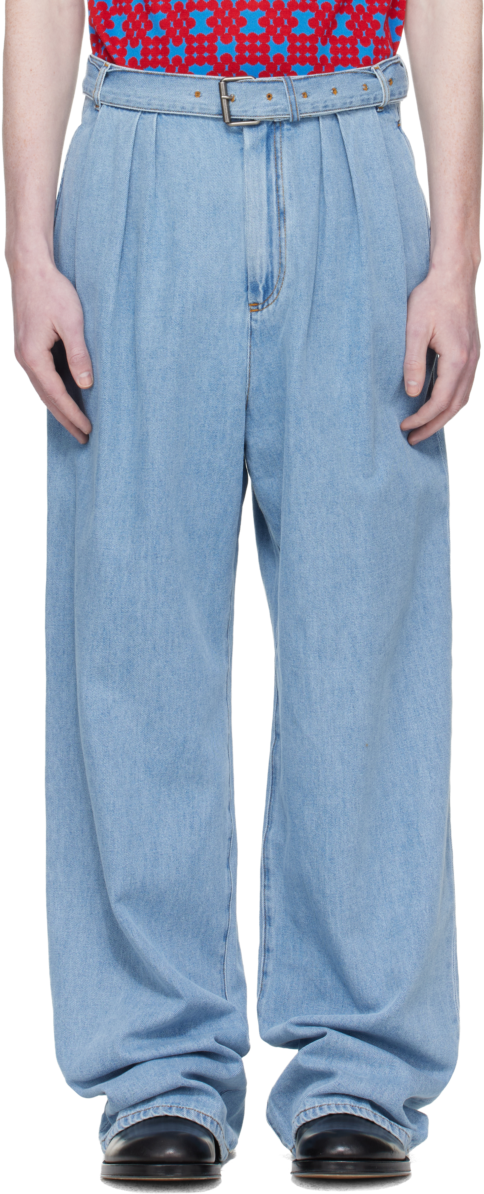 Dries Van Noten: ブルー タック ジーンズ | SSENSE 日本