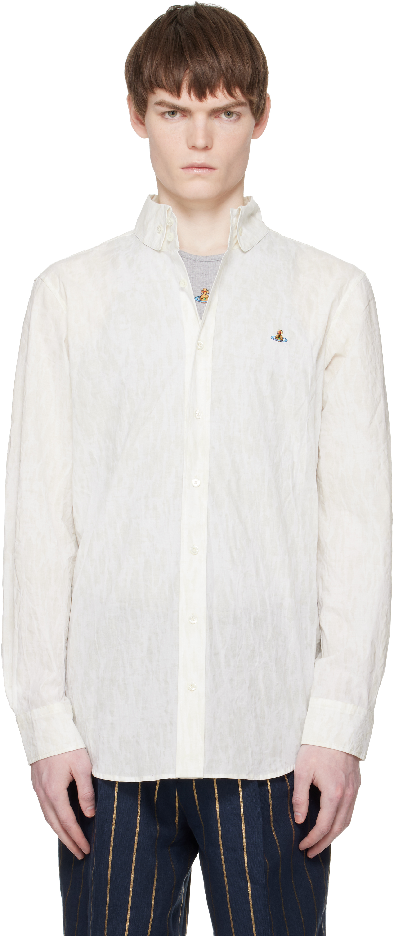 Vivienne Westwood: オフホワイト 2 Button Krall シャツ | SSENSE 日本