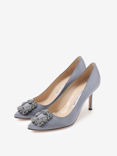 HANGISI】サテンパンプス（シューズ）｜MANOLO BLAHNIK（マノロ
