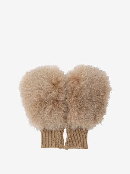 フォックスファー付き カシミヤ混ニットグローブ（その他）｜ALPO