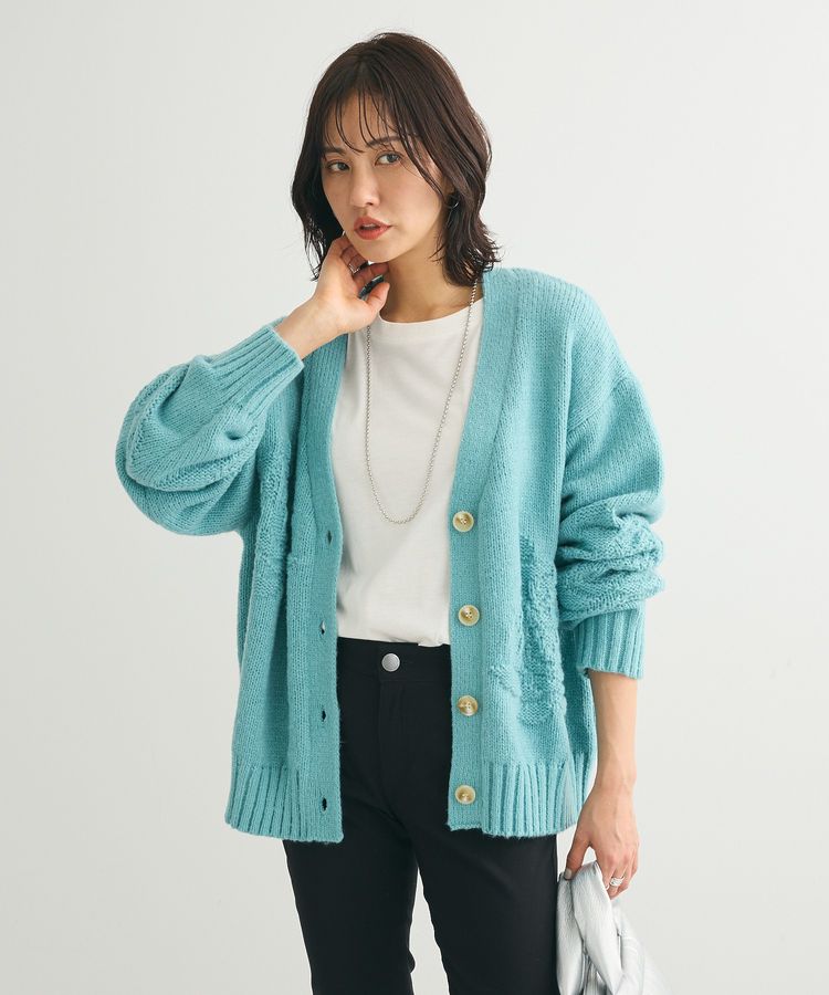 swing by バラ柄ニットカーディガン/Green Parks（グリーン パークス