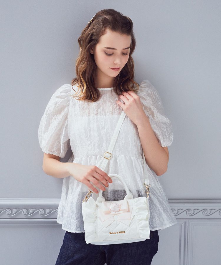 ローズ2Wayキルティングミニトートバッグ/Maison de FLEUR（メゾン ド