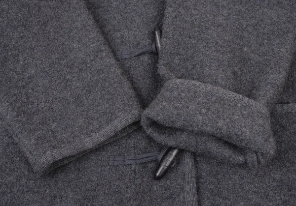 パパスPapas 圧縮ウールトグルボタンハーフコート グレーL位 (K-136649)