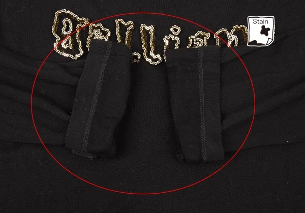 ジョンガリアーノJohn Galliano フロント3D装飾ロゴカットソー 黒S (K