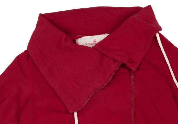 Vivienne Westwood Red Label Asymmetrical Zip-Up Long Hoodie Red 2