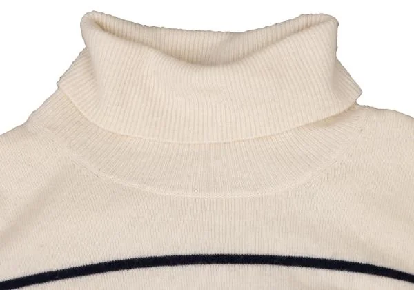 バーバリーBURBERRY LONDON カシミヤ混ウールワンポイント刺繍ボーダー