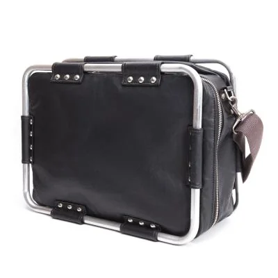 ジャンポールゴルチエJean Paul GAULTIER メタルフレーム2WAYバッグ 黒