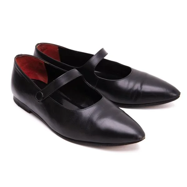 コムデギャルソンCOMME des GARCONS ストラップレザーシューズ 黒23 (K