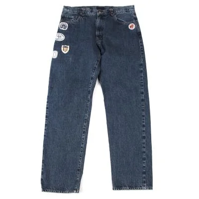 パパスPapas カラーステッチデザインデニム ブルー36 (K-150293)
