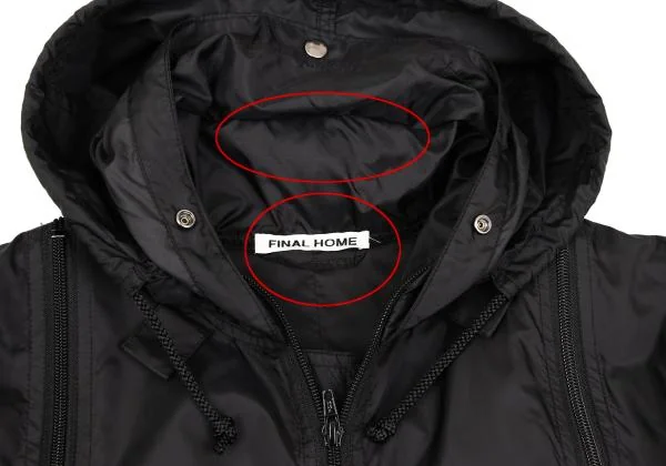 ファイナルホームFINAL HOME 多重ジップデザインナイロンジャケット 黒