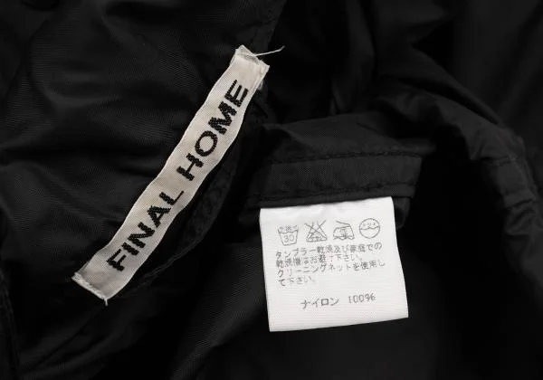 ファイナルホームFINAL HOME 多重ジップデザインナイロンジャケット 黒