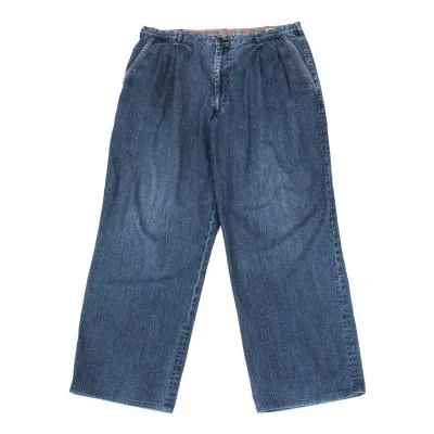 パパスPapas カラーステッチデザインデニム ブルー36 (K-150293)