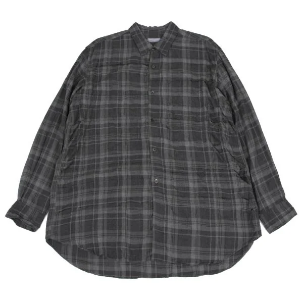 コムデギャルソンオムCOMME des GARCONS HOMME チェックシワ加工長袖