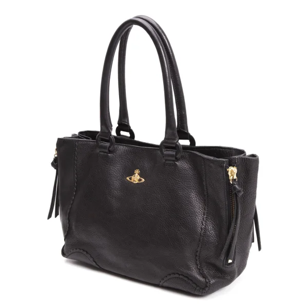 Vivienne Westwood Side Zip Leather Bag Black (K-160955)