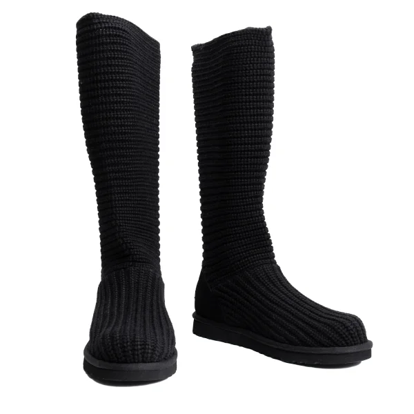 アグUGG SN 5819 リブニットブーツ 黒25cm (K-161565)