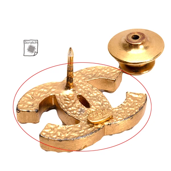 シャネルCHANEL パール装飾ココマークミニブローチ ゴールド白 (K-163483)