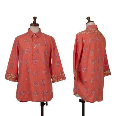 45rpm 45R コットン裾ワンポイント刺繍ブラウス 紺3 (K-145049)