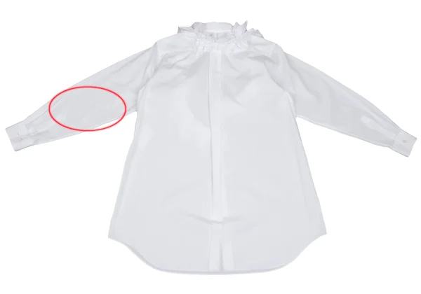 コムコム コムデギャルソンCOMME des GARCONS フリル装飾長袖シャツ 白