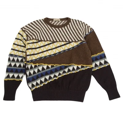 イッセイミヤケ メンISSEY MIYAKE MEN 柄切替デザインニットセーター