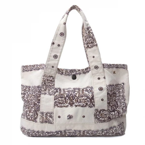 45rpm 45R ペイズリープリント帆布トートバッグ 生成 (K-130358)