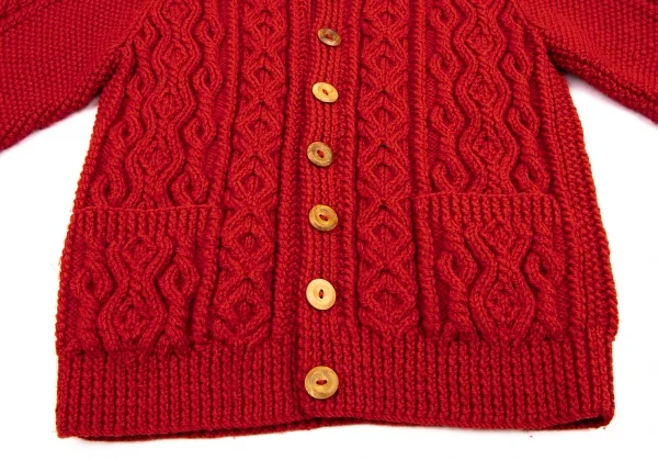 インバーアラン INVERALLAN ウールハンドニットカーディガン 赤L位 (K