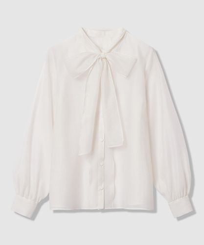 Eternal Line 2025】サテンドット楊柳ボウタイ ブラウス|ANAYI