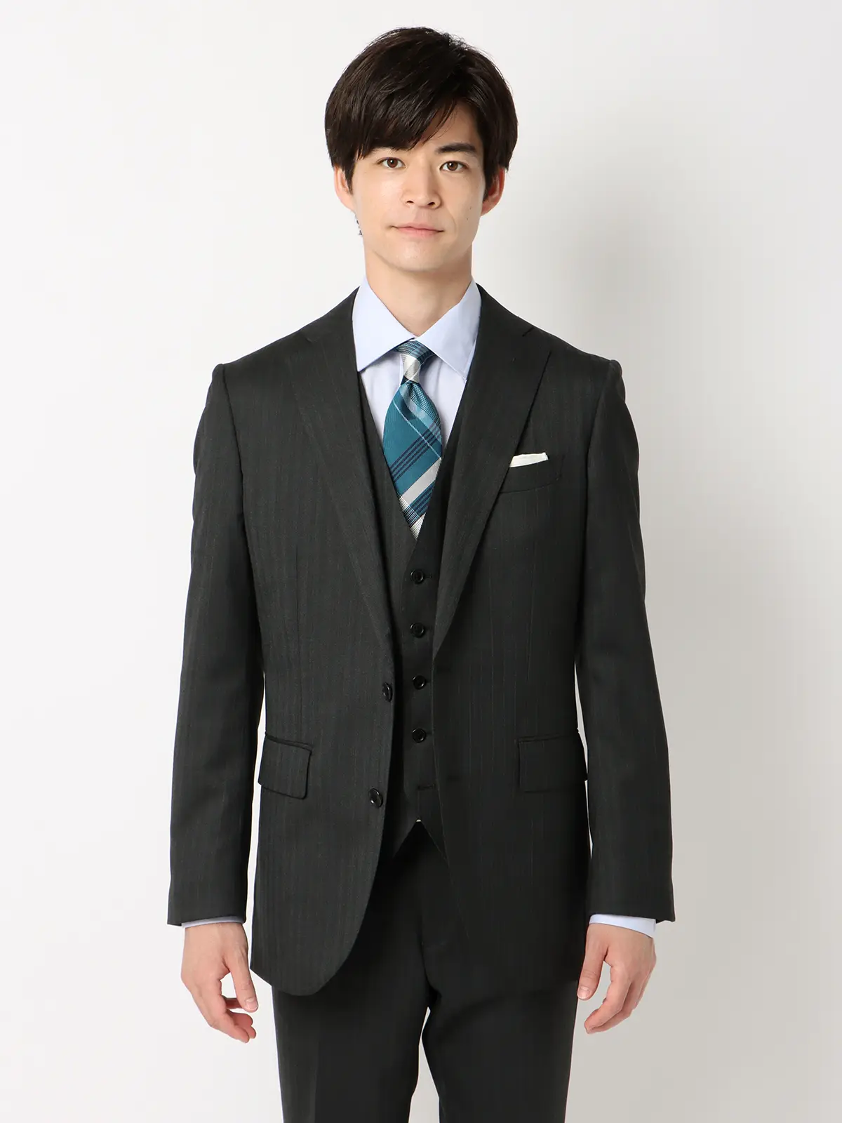 WEB限定／スーツ／スリーピース／2つボタン／ストライプ／CH22 | SUIT