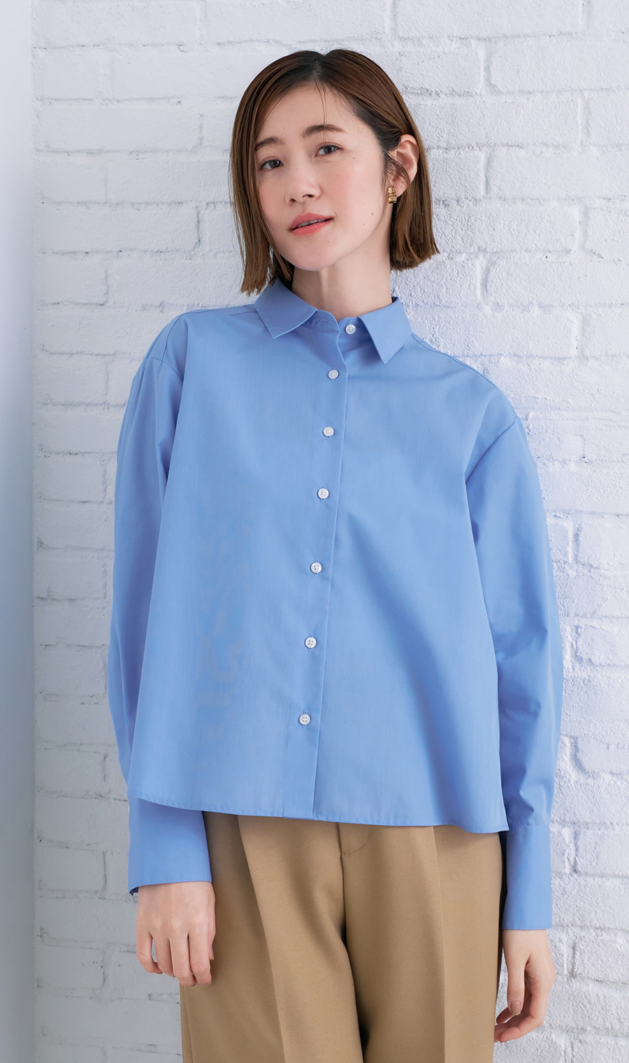 レギュラーカラーショート丈シャツ【長袖】 (ASH25146-22) | ANCHOR