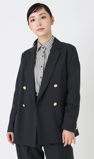 4ボタンダブルジャケット【紺ブレザー】【セットアップ着用可