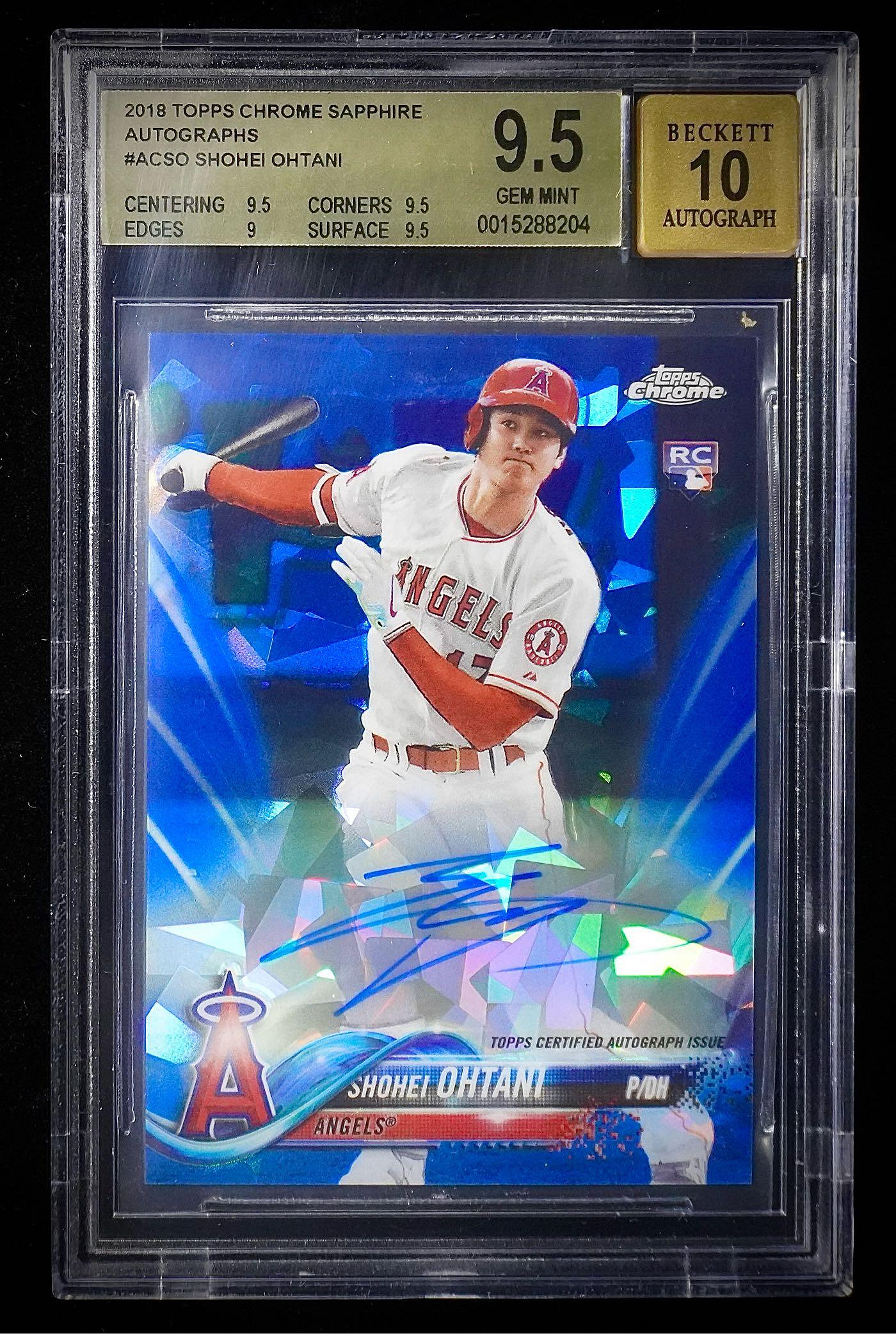 大谷翔平Shohei ohtani auto 2018 topps chrome sapphire BGS 9.5/10