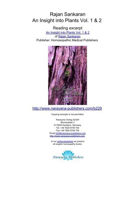 Rajan Sankaran An Insight into Plants Vol. 1 & 2 - Homeopathy