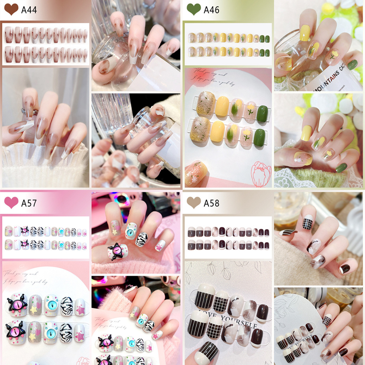 つけ爪 ネイルチップ 24ネイル枚SETチップ ネイルシール フラワー