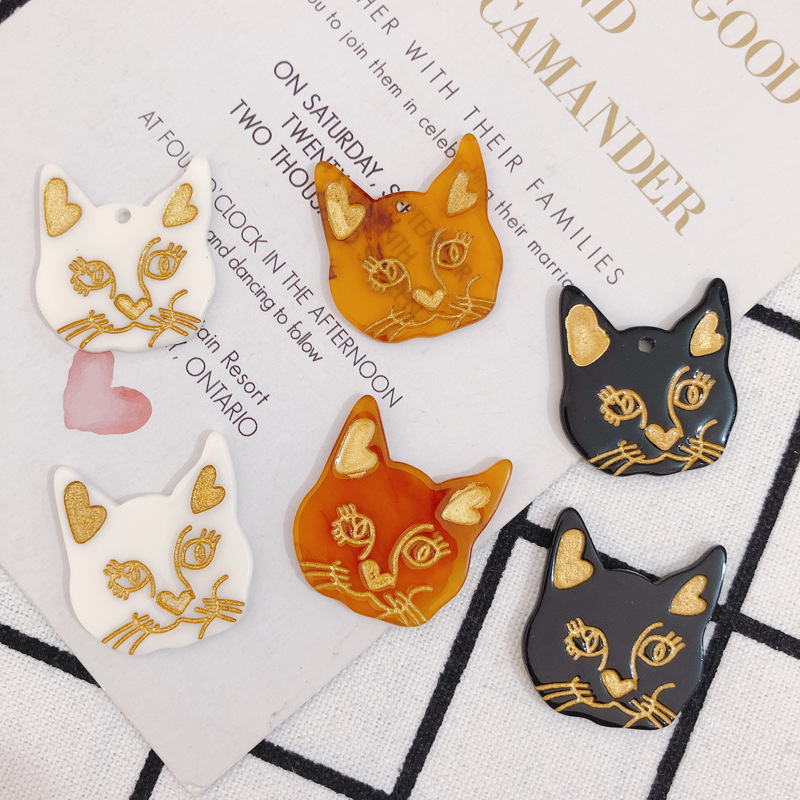 レジンパーツ✨ぐで猫オレンジチャーム✨ みかん色🍊猫ちゃんレジン