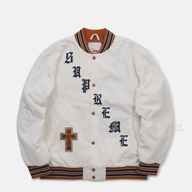 Supreme - Old English Corduroy Varsity Jacket - UG.SHAFT