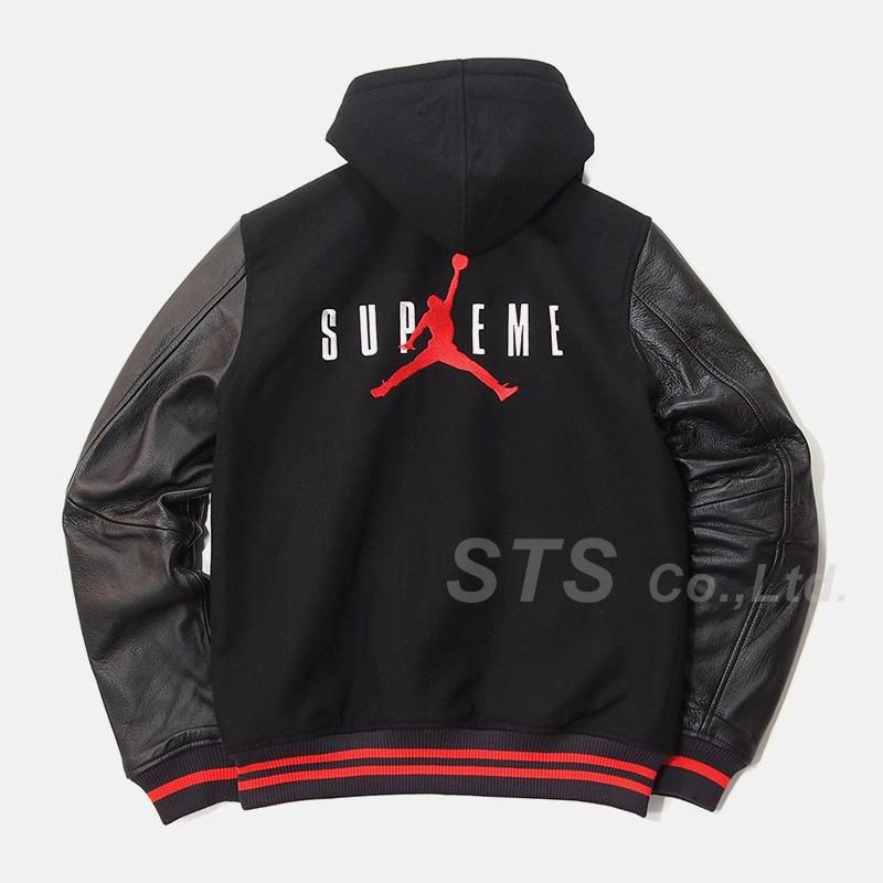 Supreme/Jordan Hooded Varsity Jacket - UG.SHAFT