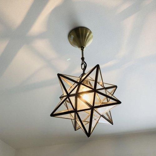 スターモチーフのステンドグラス-ペンダントライトセット-Etoile