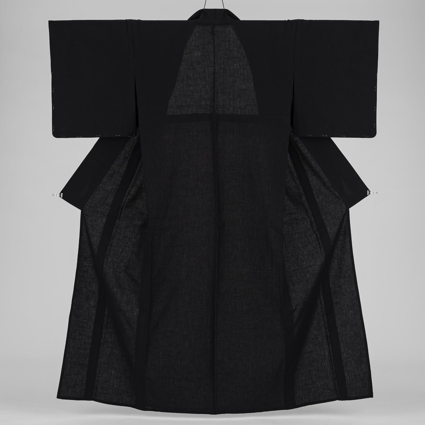 新品 久留米絣 無地 黒 - からん::アンティーク着物・リサイクル着物の