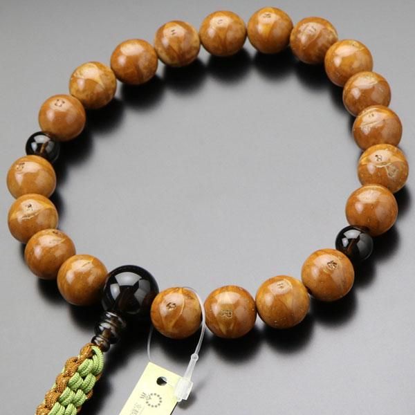 浄土真宗 数珠 男性用 20玉 鳳眼菩提樹 茶水晶 紐房 101200015 送料