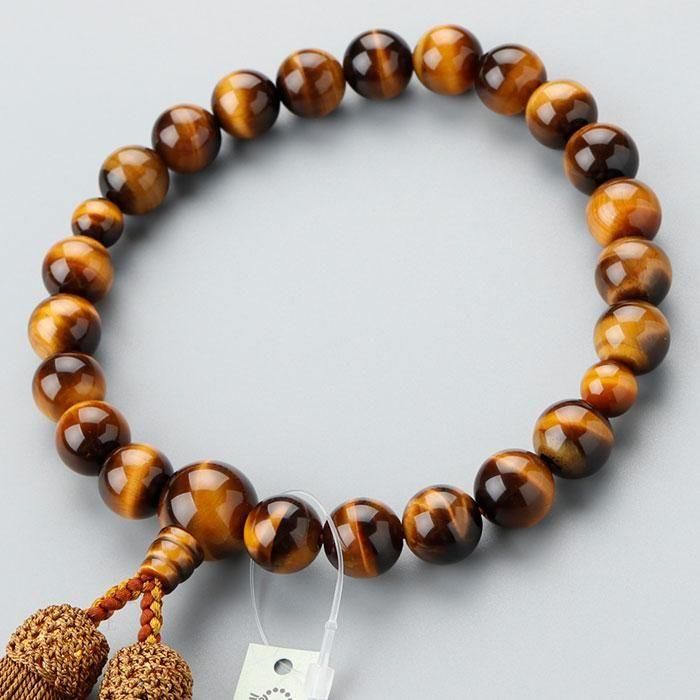 ≪特別価格≫数珠 男性用 22玉 虎目石 正絹房 101220046 略式数珠 京