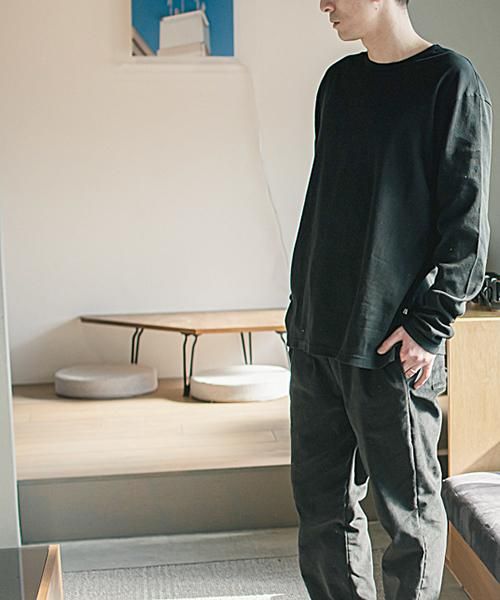 メンズ ロングスリーブ Tシャツ | ブラック - 楊柳生地 専門店 山城