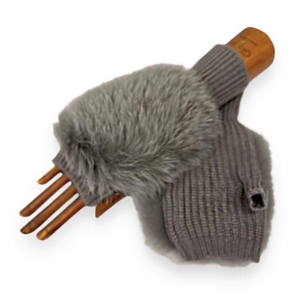 ALPO 【アルポ】 フォックスファー・カシミア混ニット・フィンガーレス