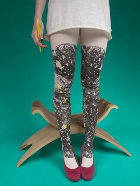 Les Queues de sardines KISHI 夜空タイツ 月面 M~Lサイズ - PILVI