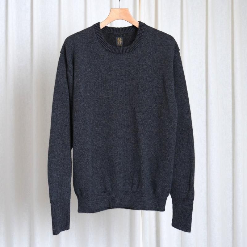 25A/W】【BATONER バトナー】 BABY ALPACA KURUMI TENJIKU CREW NECK